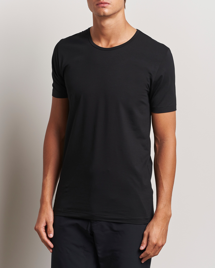 Hombres |  | Zimmerli of Switzerland | Pure Comfort Crew Neck T-shirt Black