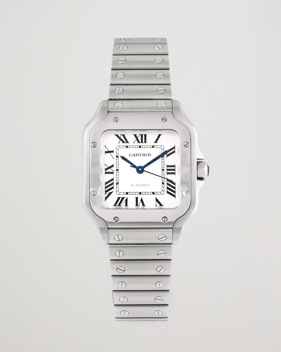 Cartier Pre Owned Santos De Cartier Steel WSSA0029 Silver en