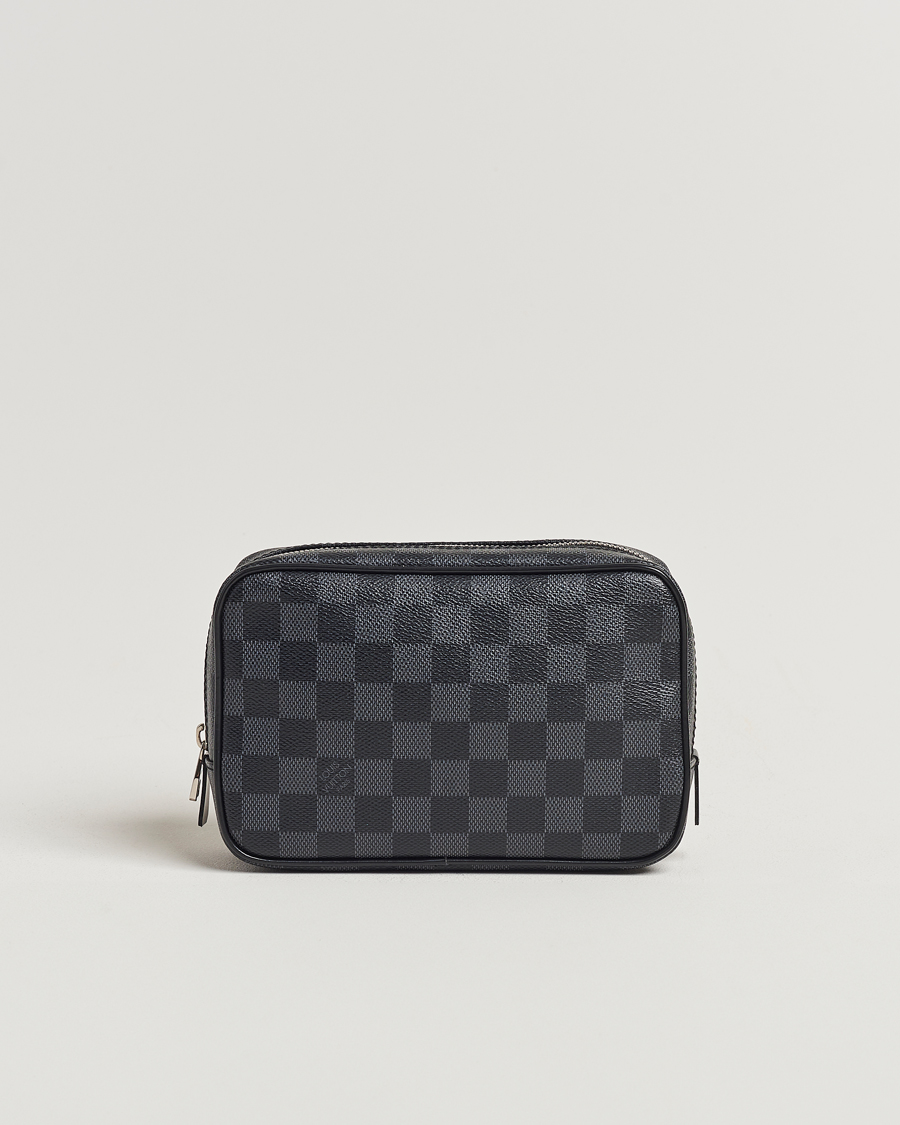 Hombres | Louis Vuitton Pre-Owned Toilet Pouch PM Damier Graphite | Louis Vuitton Pre-Owned | Toilet Pouch PM Damier Graphite