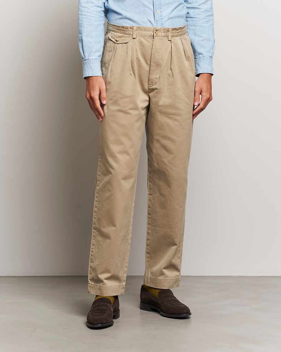 Hombres |  | Polo Ralph Lauren | Rustic Twill Pleated Worker Trousers RL Khaki
