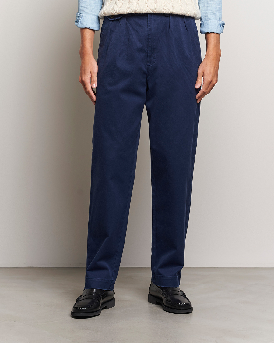 Hombres |  | Polo Ralph Lauren | Rustic Twill Pleated Worker Trousers Newport Navy