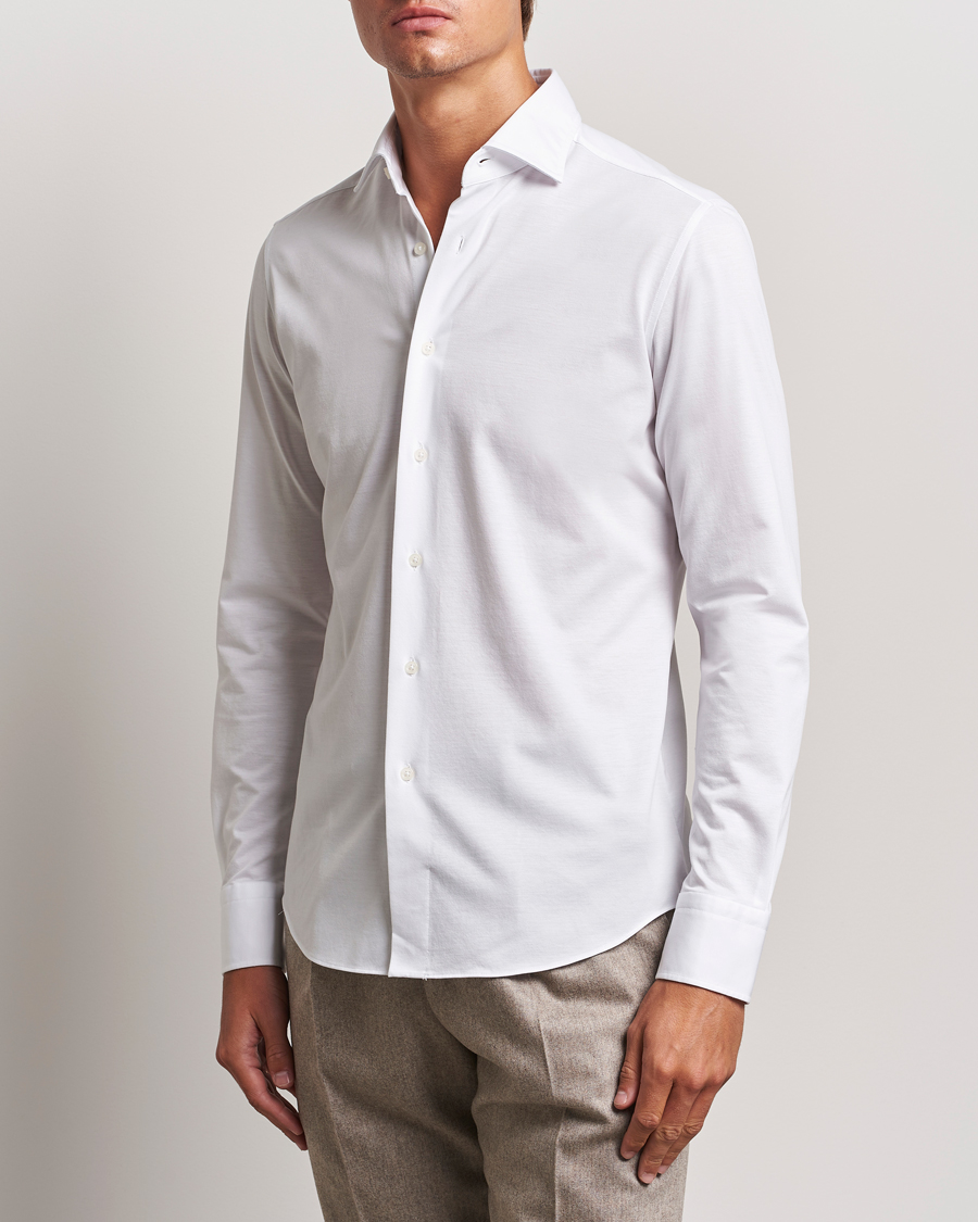 Hombres |  | Grigio | Cotton Jersey Shirt White