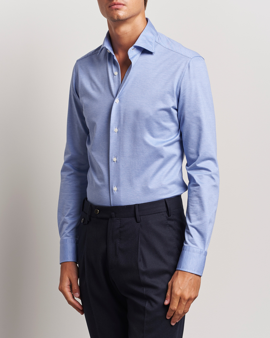 Hombres |  | Grigio | Cotton Jersey Shirt Light Blue