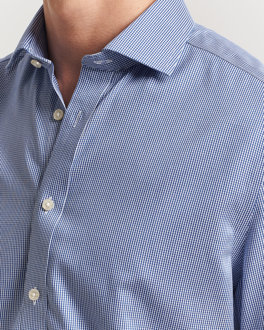 Hombres | Camisas | Charles Tyrwhitt | Slim Fit Non Iron Puppytooth Shirt Royal Blue