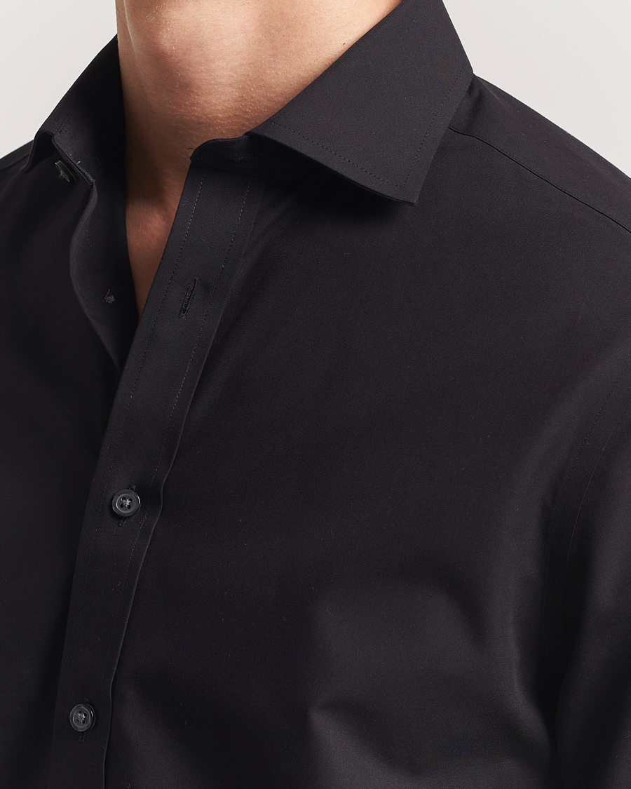 Hombres | Camisas | Charles Tyrwhitt | Slim Fit Non Iron Poplin Cut Away Shirt Black