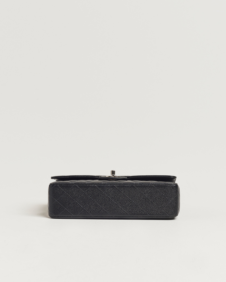 Hombres | Chanel Pre-Owned Classic Medium Double Flap Bag Caviar Leather Black | Chanel Pre-Owned | Classic Medium Double Flap Bag Caviar Leather Black