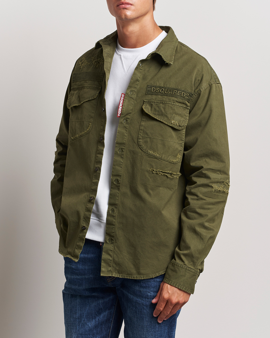 Hombres |  | Dsquared2 | Garment Dyed Ranger Shirt Army Green