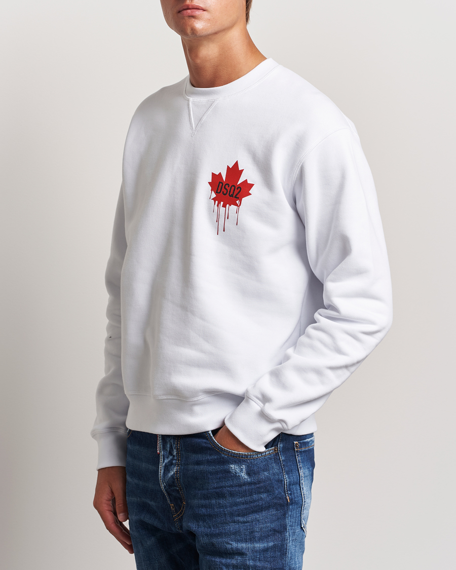 Hombres |  | Dsquared2 | Small Leaf Sweatshirt White