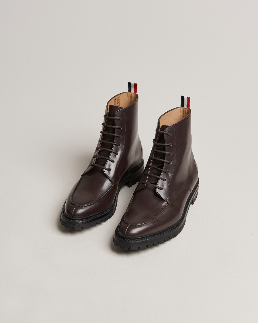 Hombres | Botas con cordones | Thom Browne | Apron Stitch Commando Boots Brown