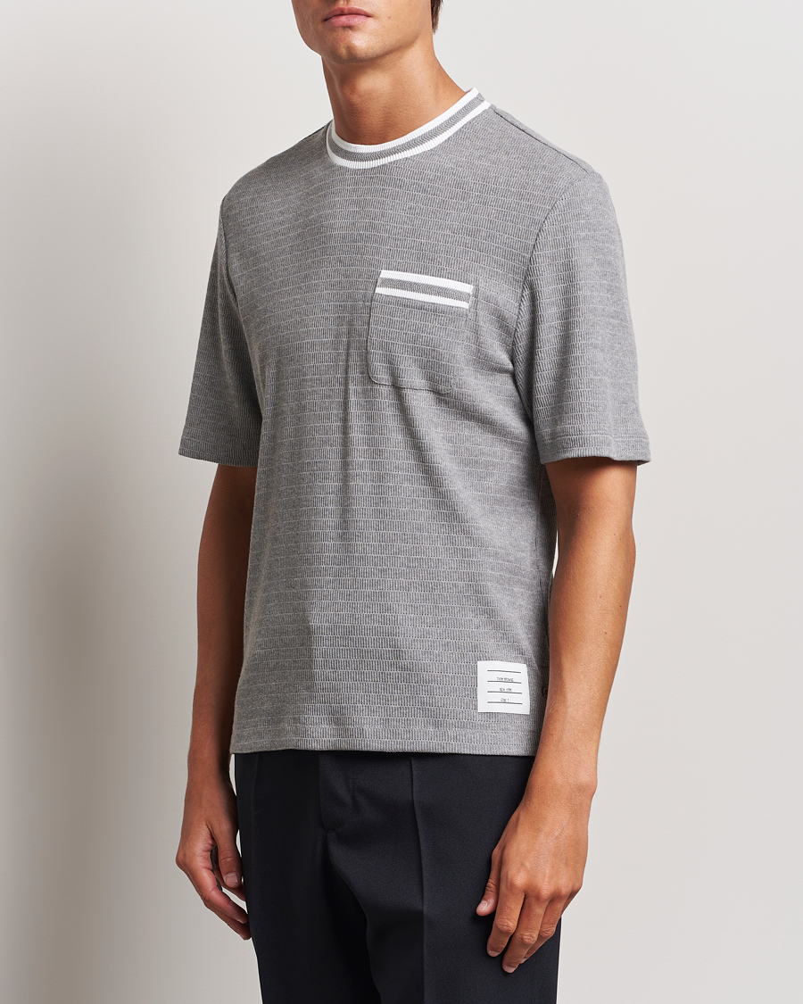 Hombres |  | Thom Browne | Short Sleeve Contrast T-Shirt Light Grey