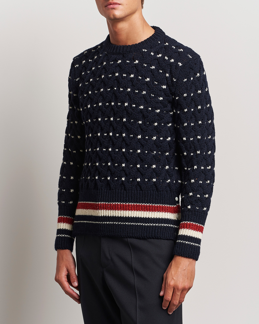 Hombres |  | Thom Browne | Donegal Cable Sweater Navy