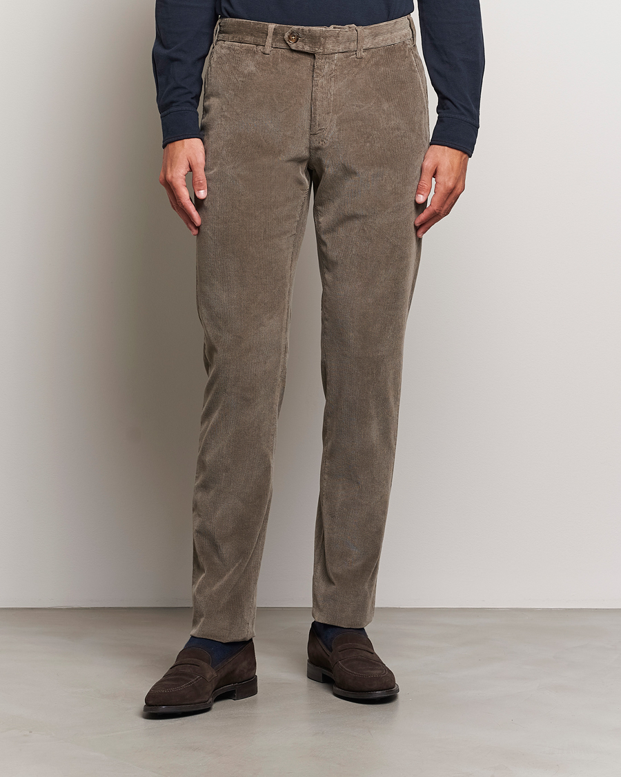 Hombres |  | Canali | Slim Fit Corduroy Trousers Taupe