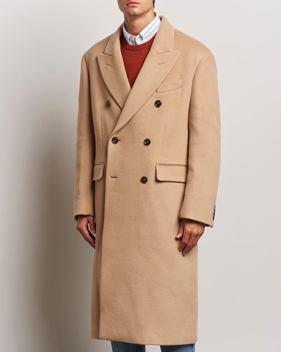 Hombres | Ropa | GANT 240 Mulberry Street | Double Breasted Wool Coat Mustard Beige