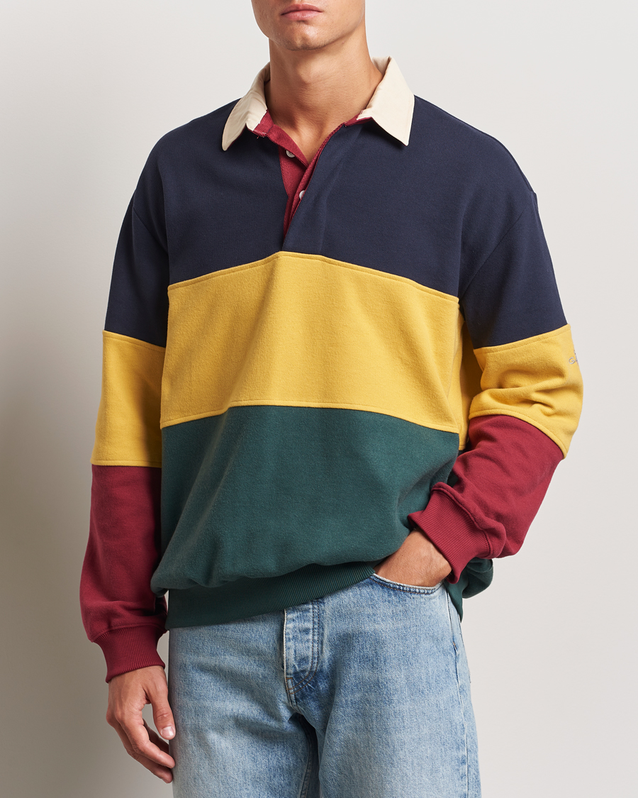 Hombres |  | GANT | Sweat Color Block Heavy Rugger Evening Blue