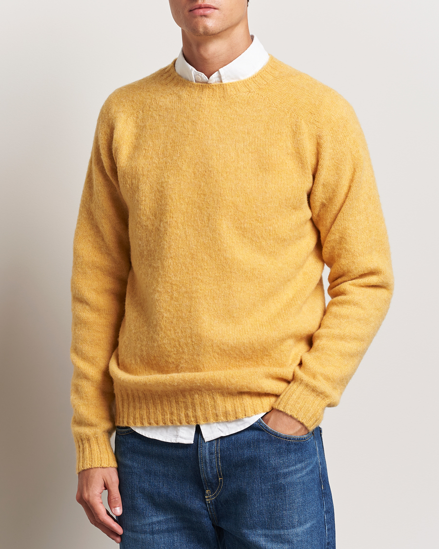 Hombres | Ropa | Harley Of Scotland | Brushed Supersoft Lambswool Crewneck Marzipan