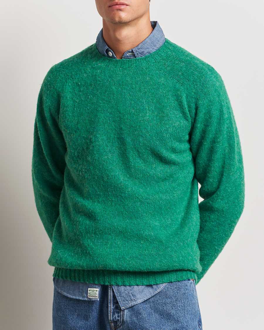 Hombres | Jerséis y prendas de punto | Harley Of Scotland | Brushed Supersoft Lambswool Crewneck Pixie