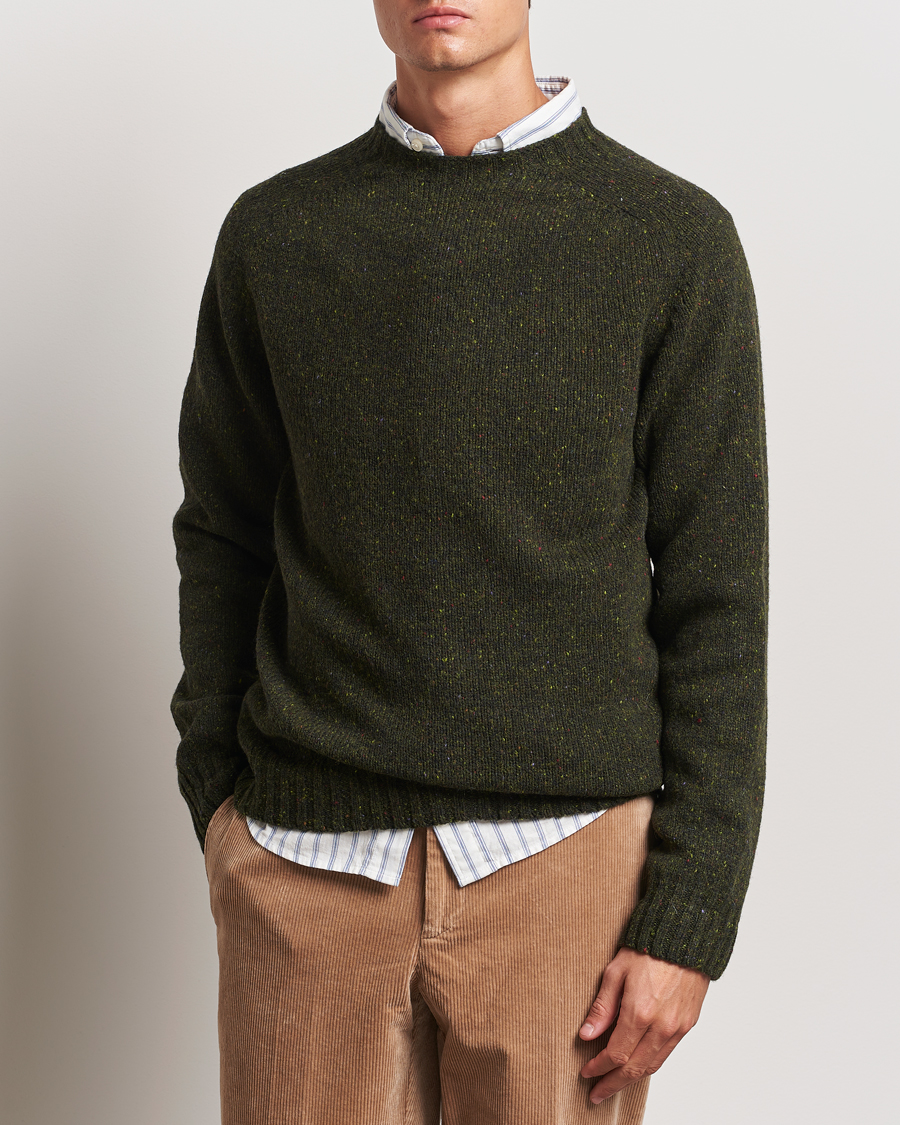 Hombres | Harley Of Scotland | Harley Of Scotland | Donegal Wool Crewneck Harris Green