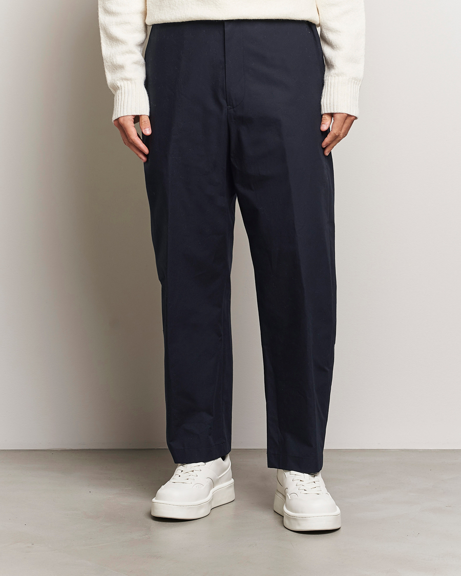 Hombres |  | Jil Sander | Water Repellent Cotton Drawstring Pants Navy