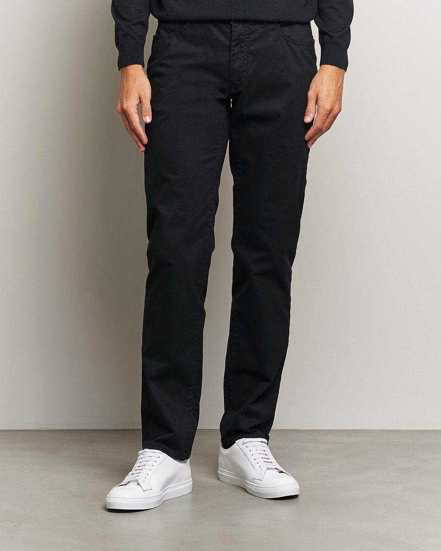 Hombres | Pantalones casuales | Brax | Cadiz Cotton Satin 5-Pocket Pants Perma Black