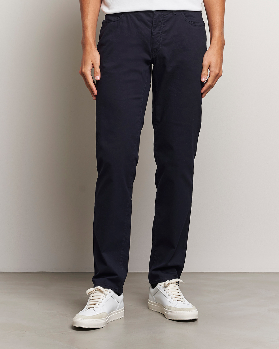 Hombres | Ropa | Brax | Cadiz Cotton Satin 5-Pocket Pants Perma Blue