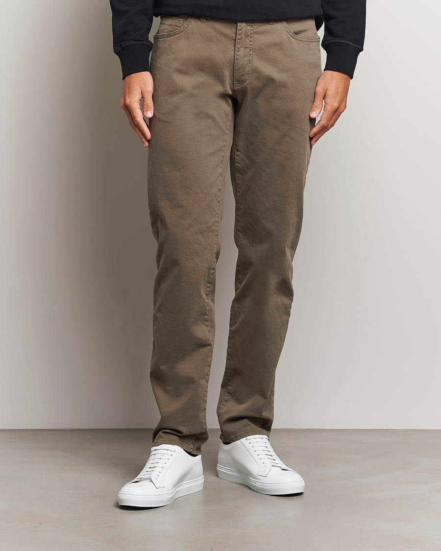 Hombres | Pantalones casuales | Brax | Cadiz Cotton Satin 5-Pocket Pants Khaki