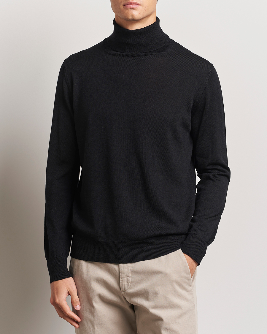 Hombres |  | Morgano | Extra Fine Merino Wool Rollneck Black