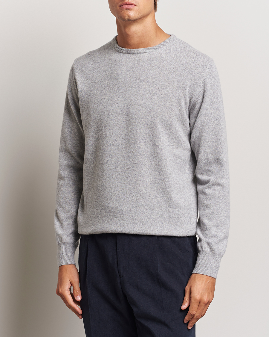 Hombres | Jerséis y prendas de punto | Morgano | Wool/Cashmere Crewneck Mid Grey