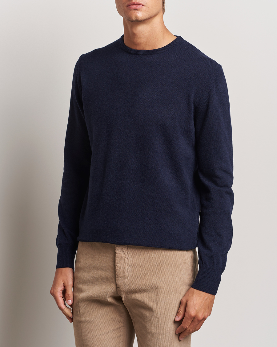 Hombres |  | Morgano | Wool/Cashmere Crewneck Navy