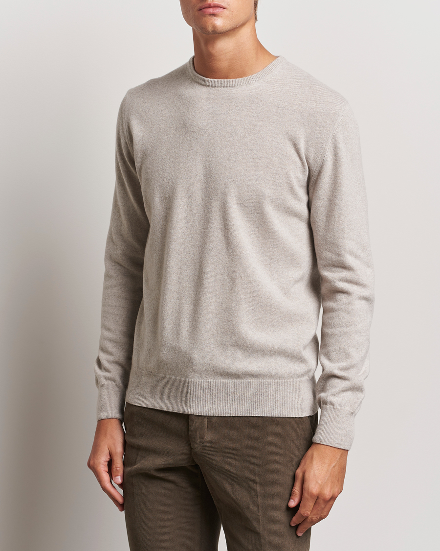 Hombres | Jerseys de cuello redondo | Morgano | Wool/Cashmere Crewneck Beige