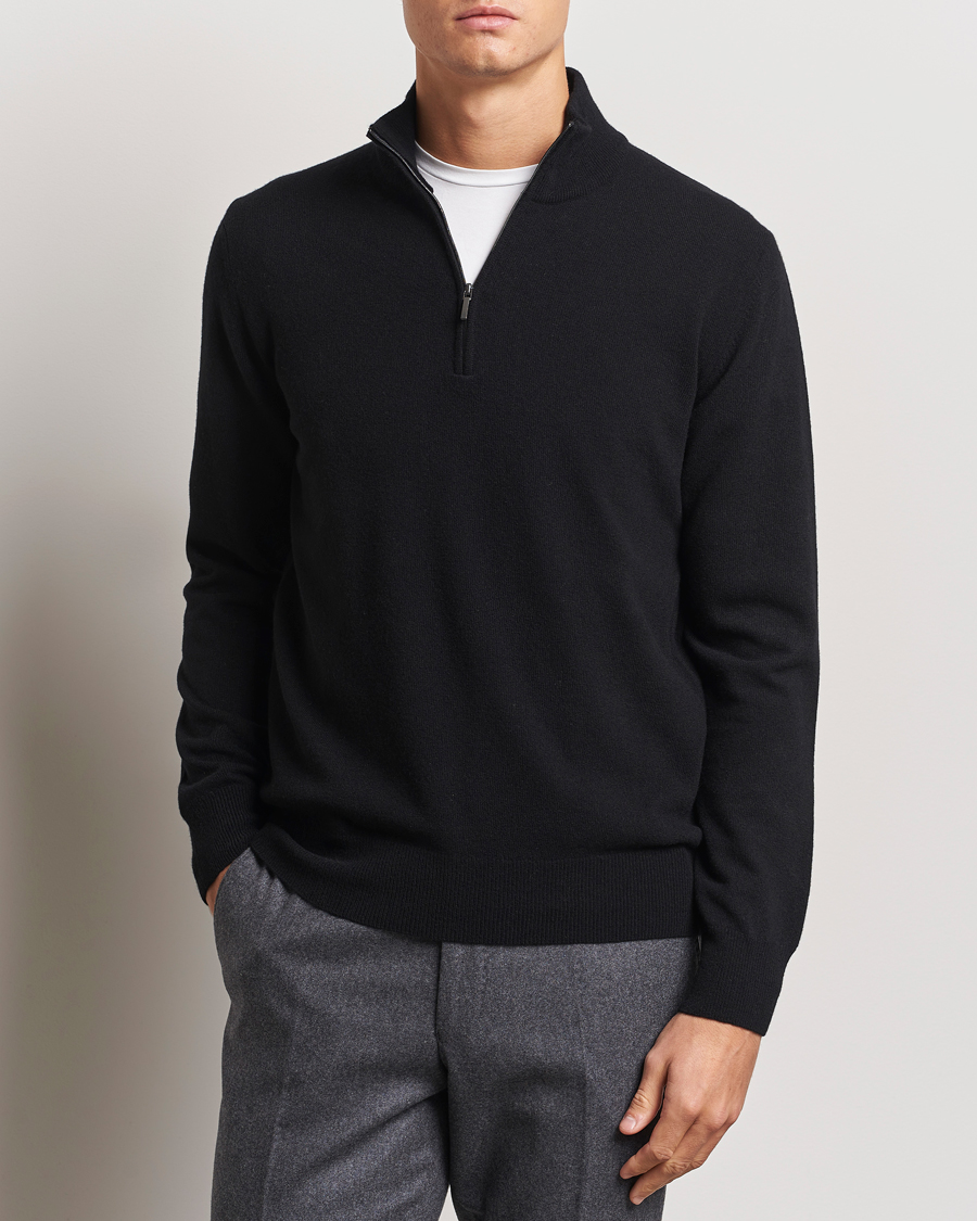 Hombres |  | Morgano | Wool/Cashmere Half-Zip Black