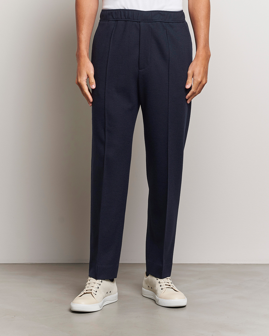 Hombres |  | Lanvin | Wool Drawstring Trousers Navy