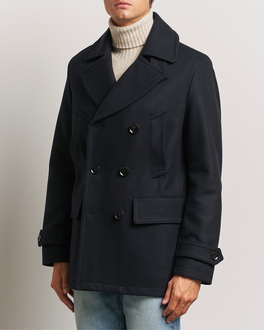 Hombres | Abrigos de guisante | Belstaff | Milford Wool Peacoat Ink Blue