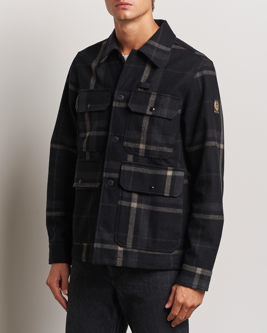 Hombres |  | Belstaff | Forge Checked Wool Jacket Charcoal