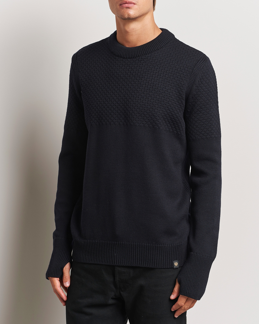 Hombres |  | Belstaff | Sternway Knitted Crewneck Dark Ink