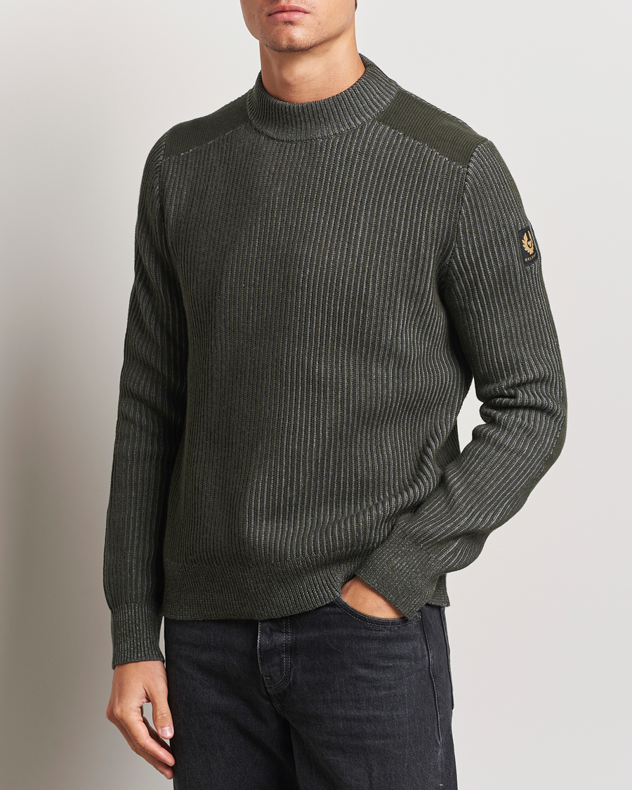 Hombres |  | Belstaff | Stanley Cotton/Wool Mock Neck Tile Green