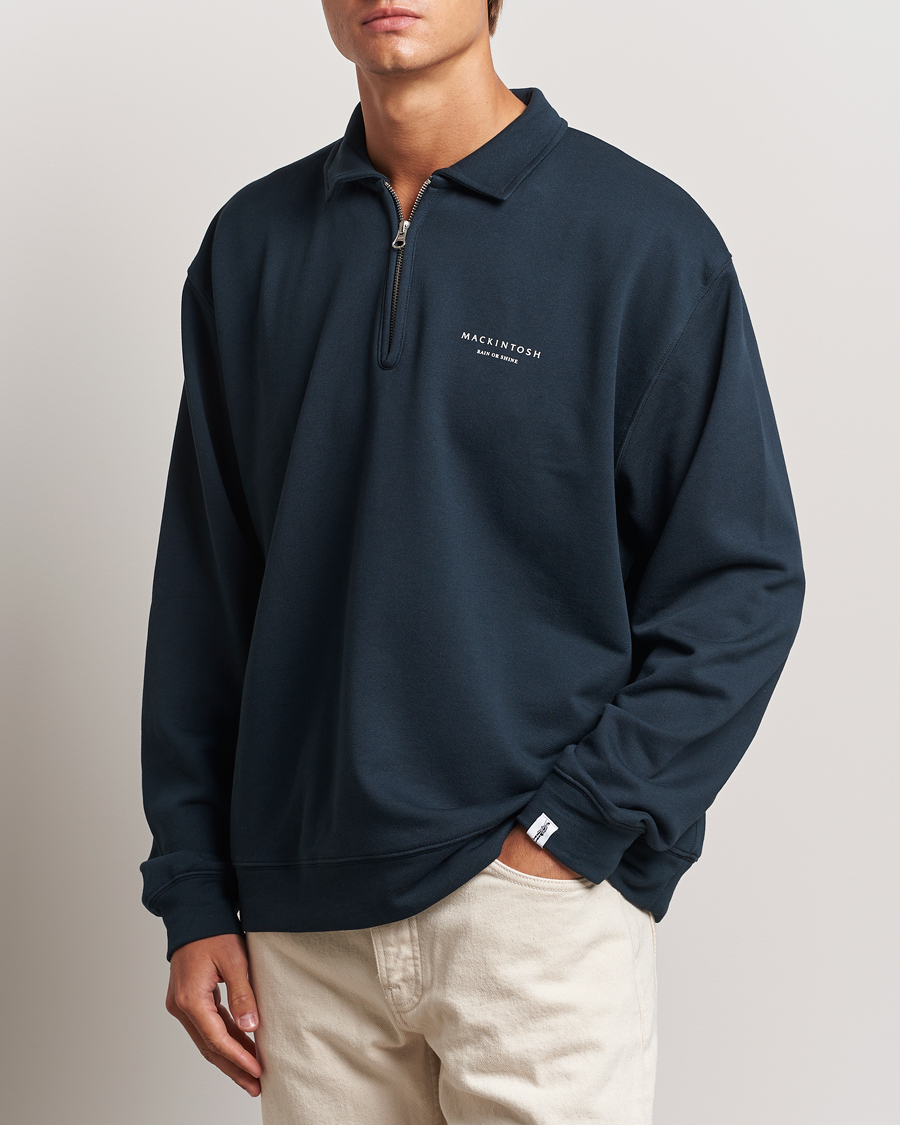 Hombres |  | Mackintosh | Rain Shine Zip Sweatshirt Navy