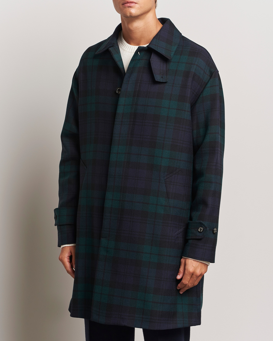 Hombres |  | Mackintosh | Wool Soho Tartan Coat Blackwatch