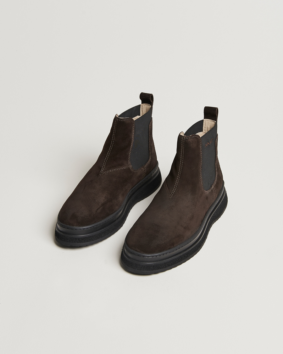 Hombres |  | GANT | Blistown Shearling Suede Chelsea Boot Espresso Brown