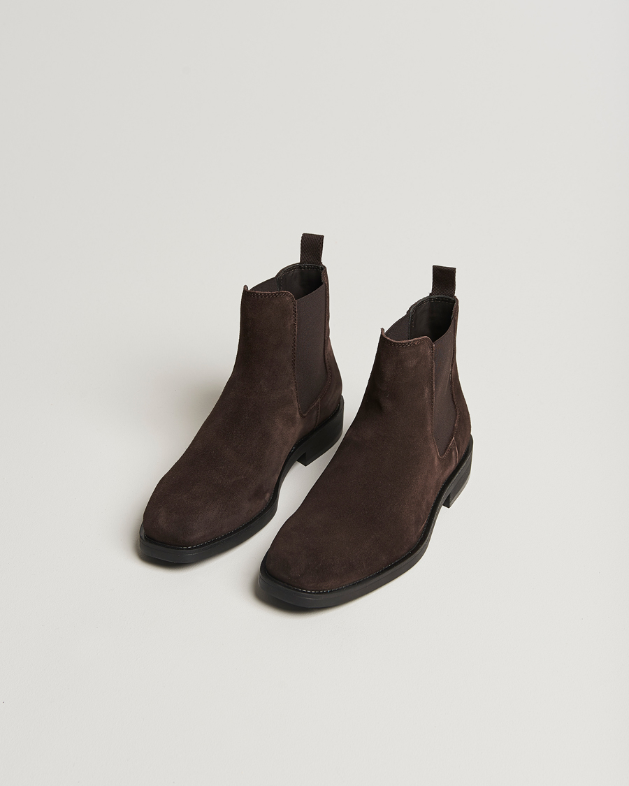 Hombres |  | GANT | Rizmood Suede Chelsea Boot Dark Brown