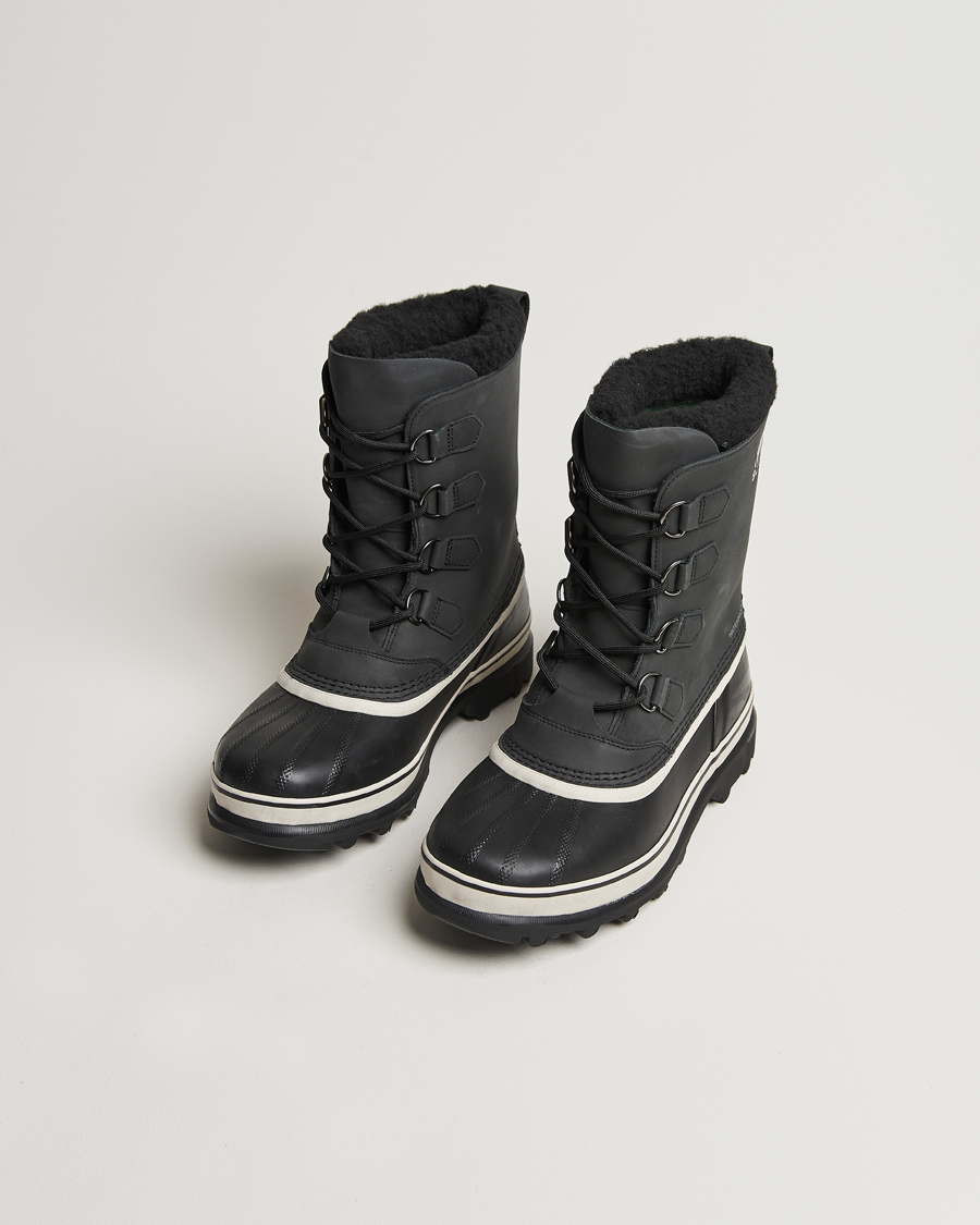 Hombres | Botas de invierno | Sorel | Caribou WP Felt Lined Leather Boots Black