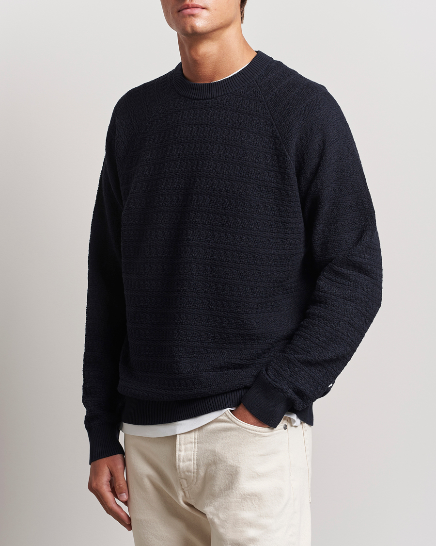 Hombres |  | NN07 | Collin Structured Knitted Sweater Navy Blue