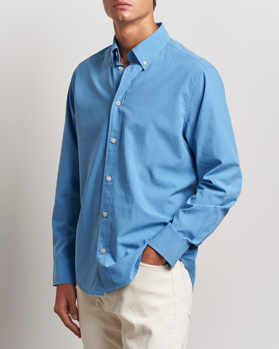 Hombres |  | NN07 | Colby Lyocell/Cotton Button Down Shirt Blue Jasper