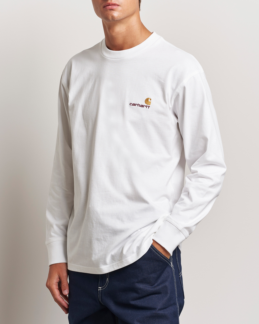 Hombres | Camisetas | Carhartt WIP | American Script Long Sleeve T-Shirt White