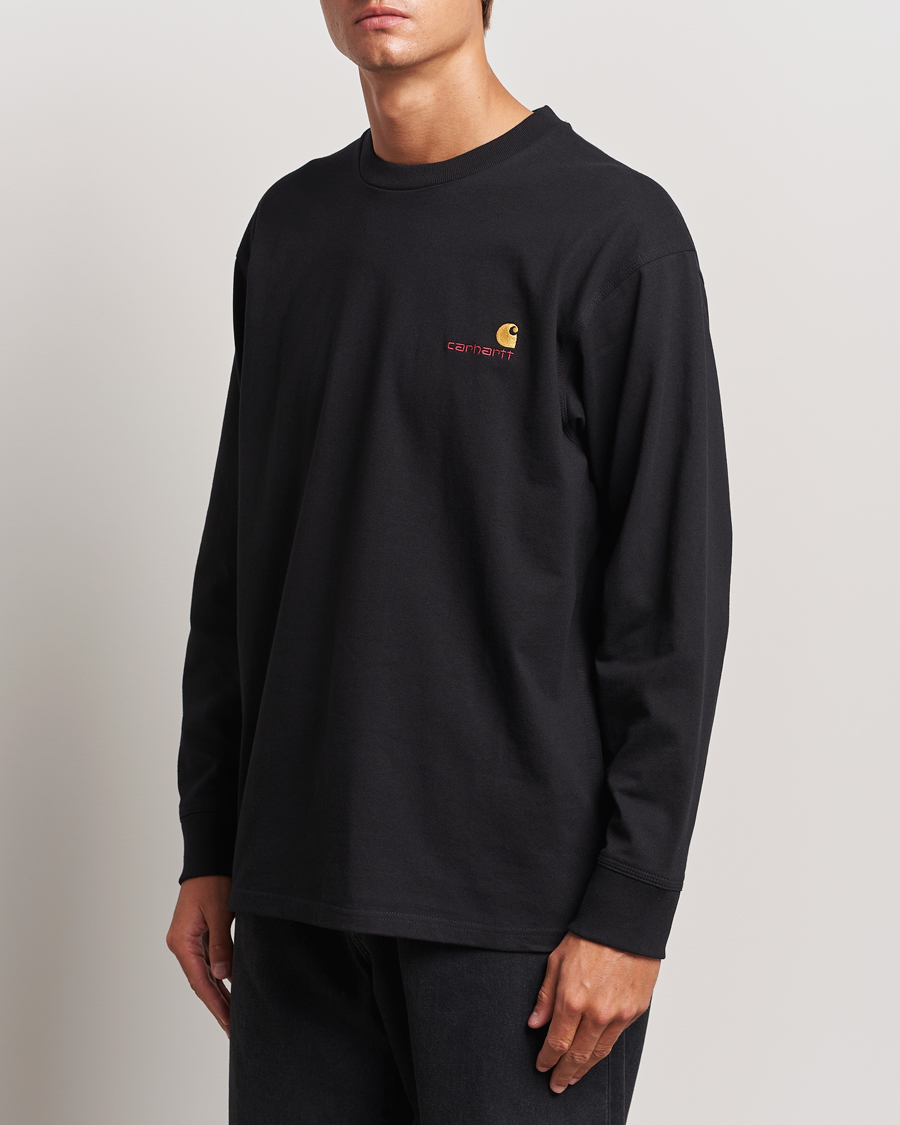 Hombres | Carhartt WIP | Carhartt WIP | American Script Long Sleeve T-Shirt Black