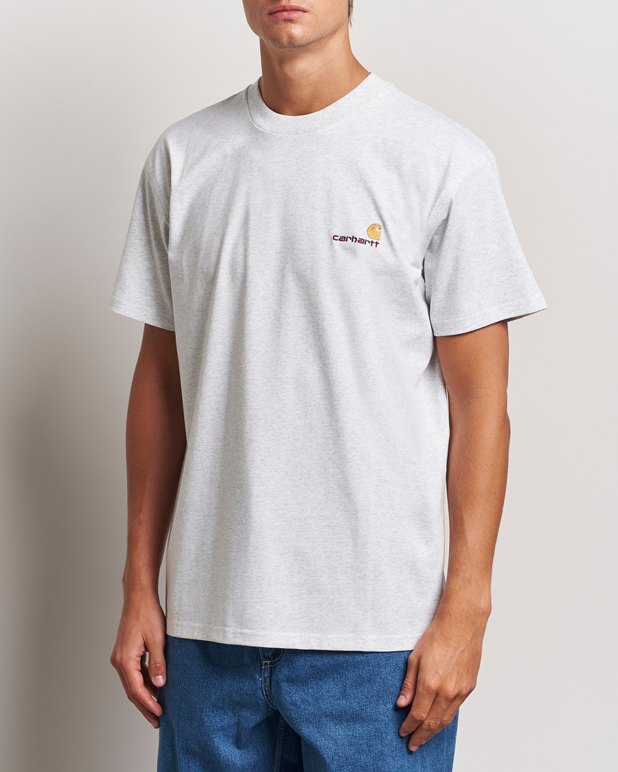 Hombres | Camisetas | Carhartt WIP | American Script Short Sleeve T-Shirt Ash Heather