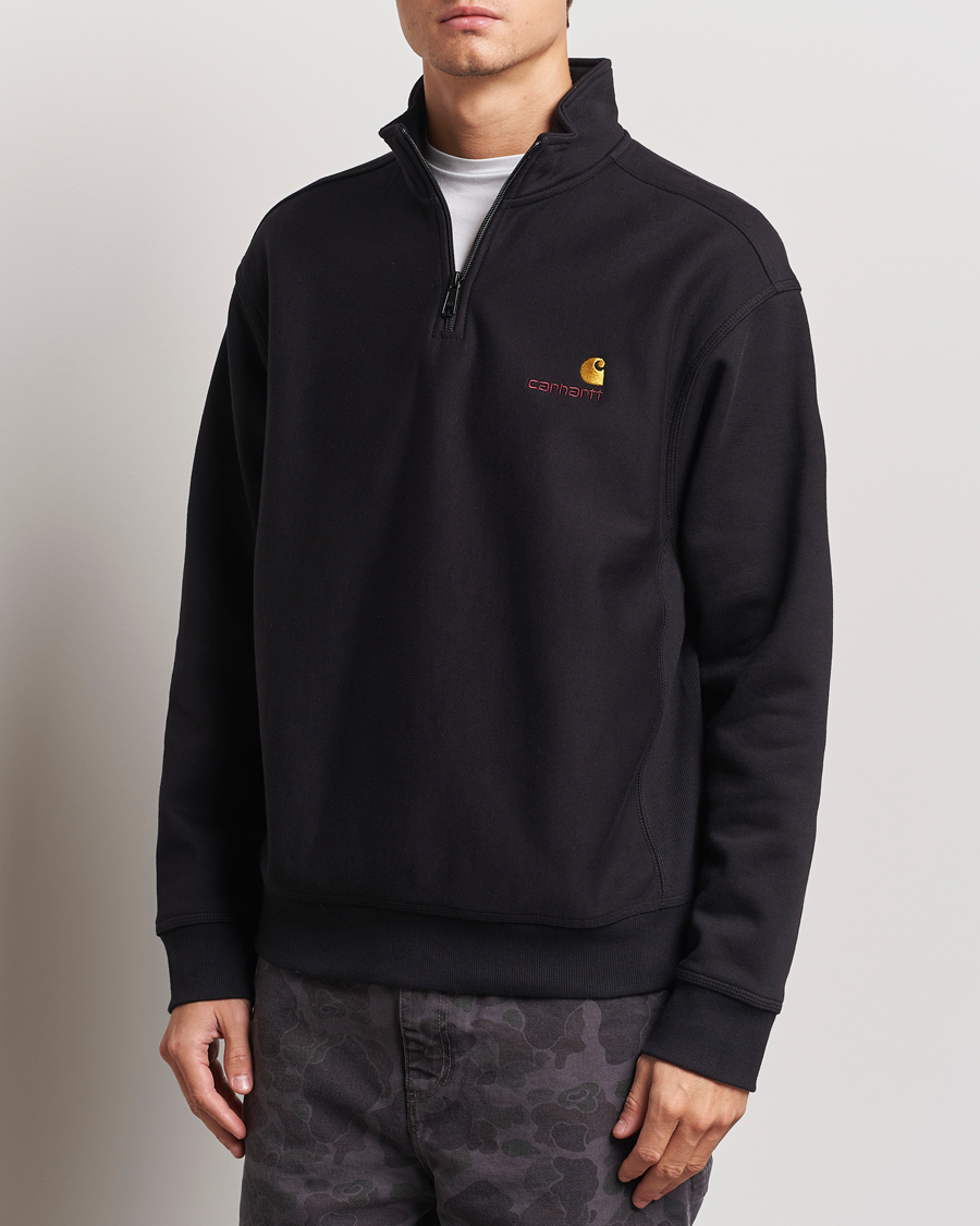 Hombres |  | Carhartt WIP | American Script Half Zip Sweatshirt Black