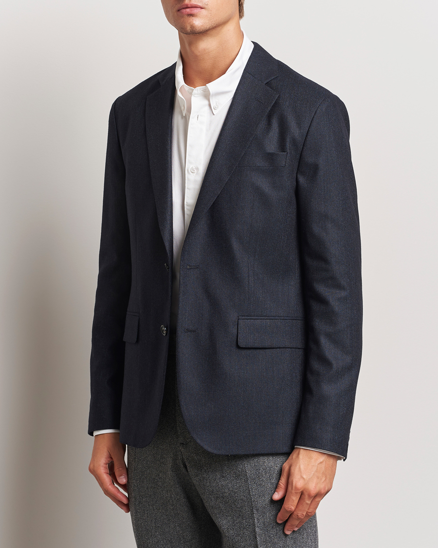 Hombres | Business casual | J.Lindeberg | Elton Unlined Cash Stretch Flannel Blazer Navy