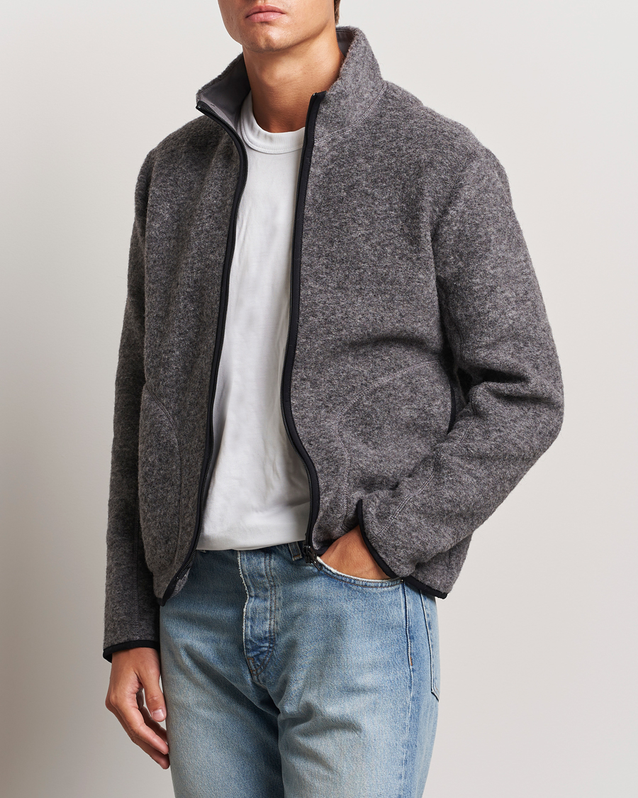 Hombres |  | J.Lindeberg | Dustin Wool Fleece Jacket Light Grey Melange