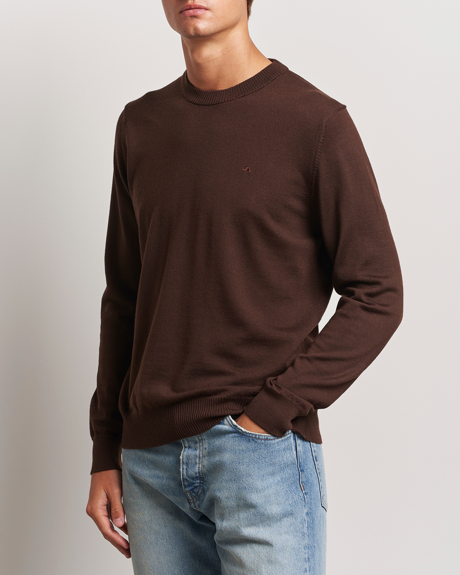 Hombres |  | J.Lindeberg | Keane Merino Crew Neck Sweater Bitter Chocolate