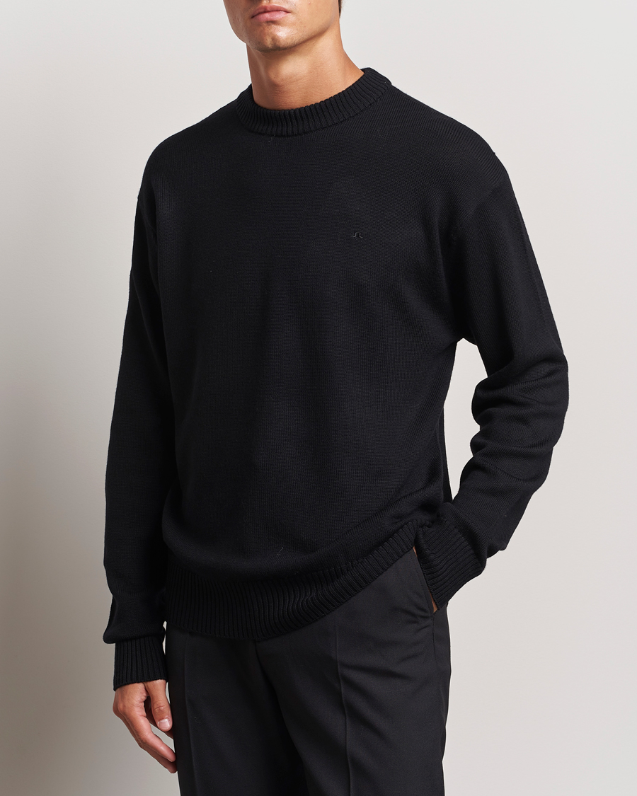 Hombres |  | J.Lindeberg | Kino Merino Crew Neck Black